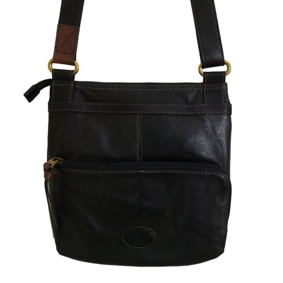 Like New Fossil Morgan Traveler Pebble Leather Black Crossbody Bag - Picture 6 of 12